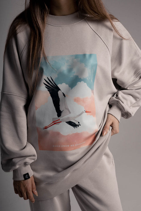 Sweatshirt "Birds know no borders"