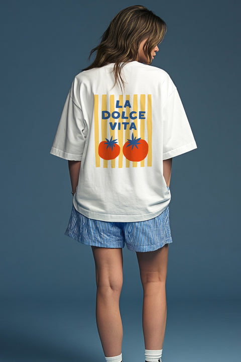 Oversized T-shirt "La Dolce Vita" (Stripes)