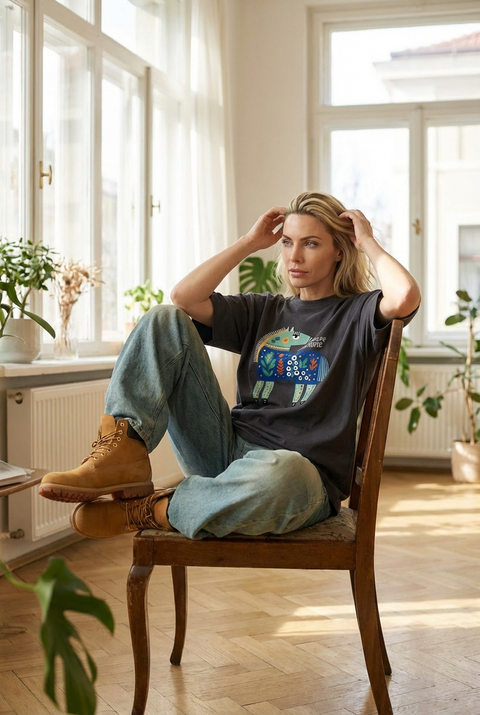 Oversized T-shirt "I'm aware I'm rare"