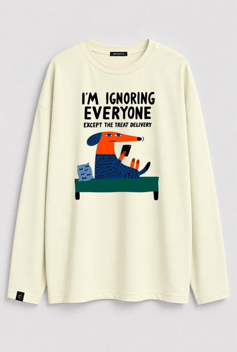 Oversized Long-Sleeve Shirt "Ignoring"
