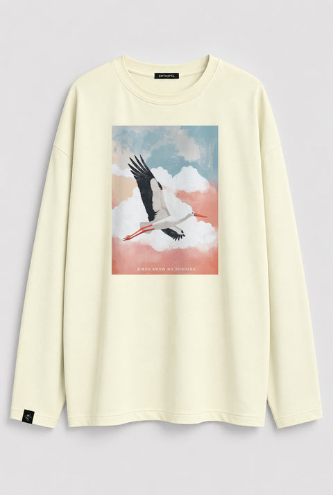 Лонгслив оверсайз "Birds know no borders"