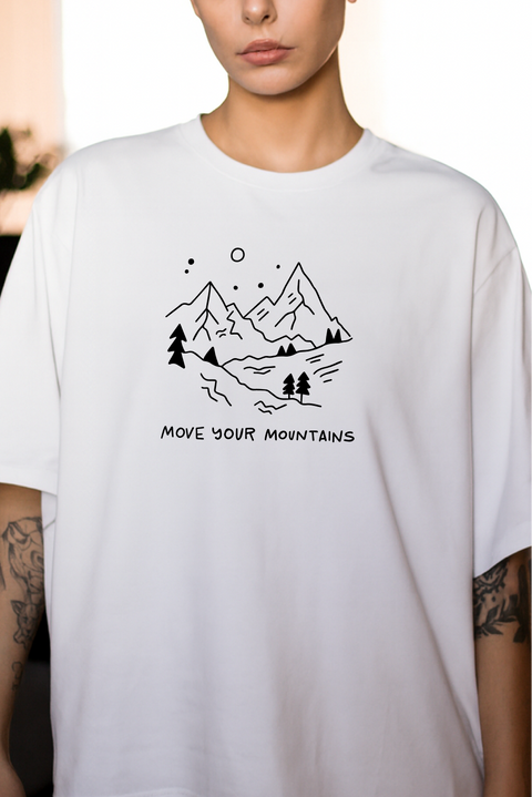 Oversized T-shirt "Move your mountains"