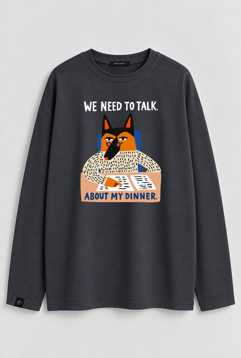 Лонгслив оверсайз "We need to talk"