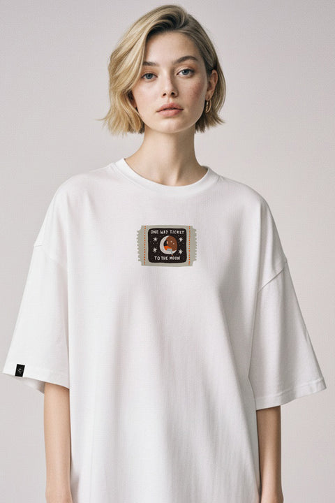 Oversized T-shirt "One way ticket to the moon"