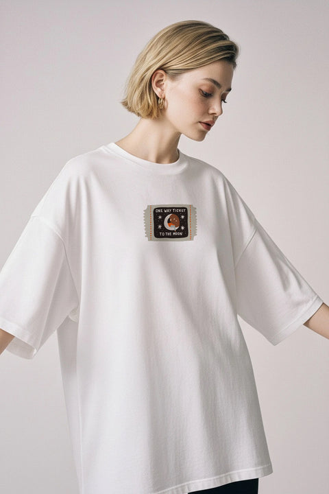 Oversized T-shirt "One way ticket to the moon"