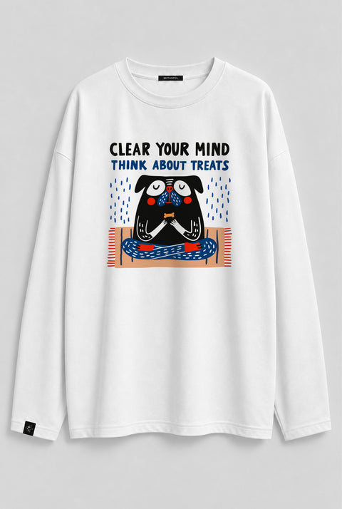 Oversized Long-Sleeve Shirt "Clear your mind"