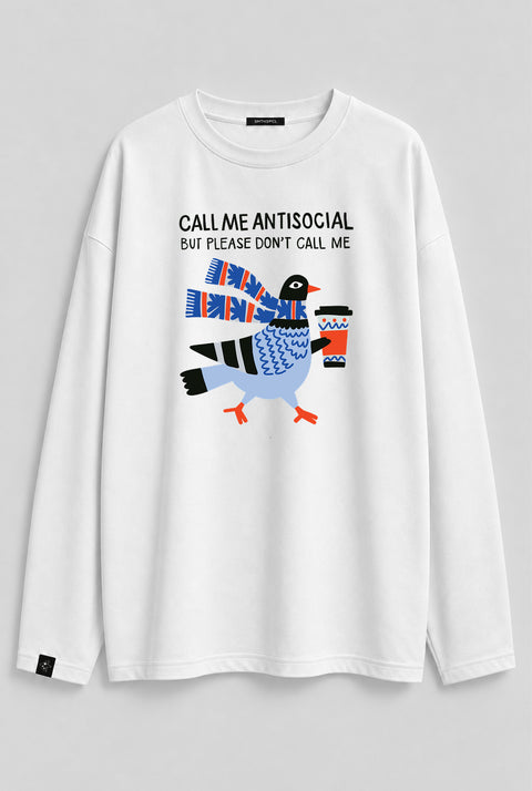 Oversized Long-Sleeve Shirt "Antisocial"