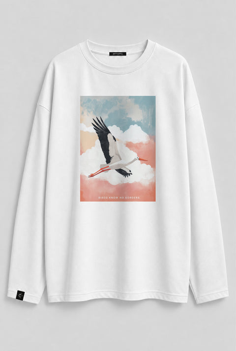 Лонгслив оверсайз "Birds know no borders"