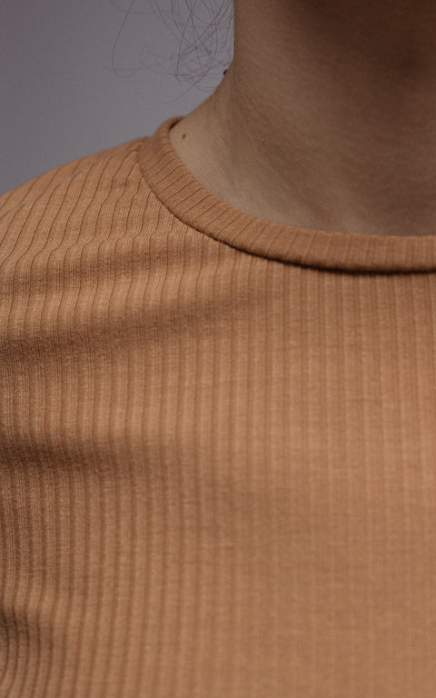 Ribbed Long Sleeve T-shirt / Amber