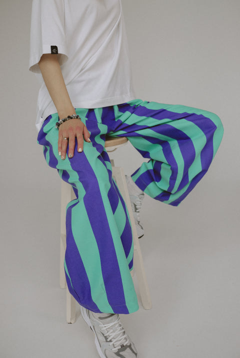 Striped Wide-Leg Pants