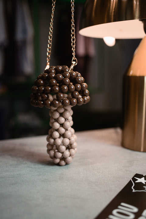 Handmade beaded bag "Mushroom"