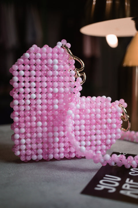 Handmade beaded bag "Blush"