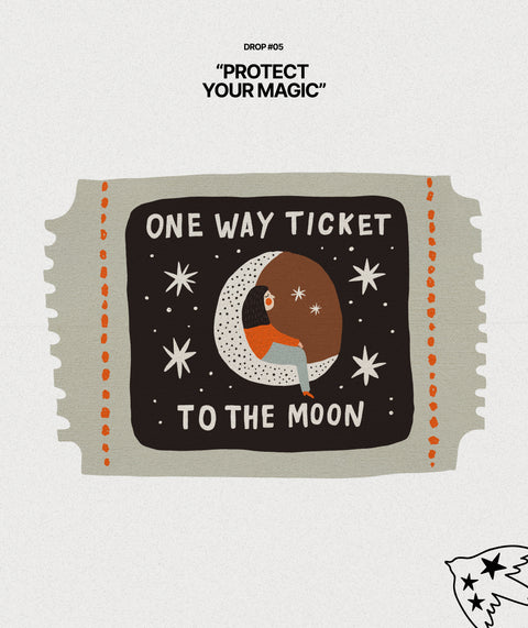 Oversized T-shirt "One way ticket to the moon"