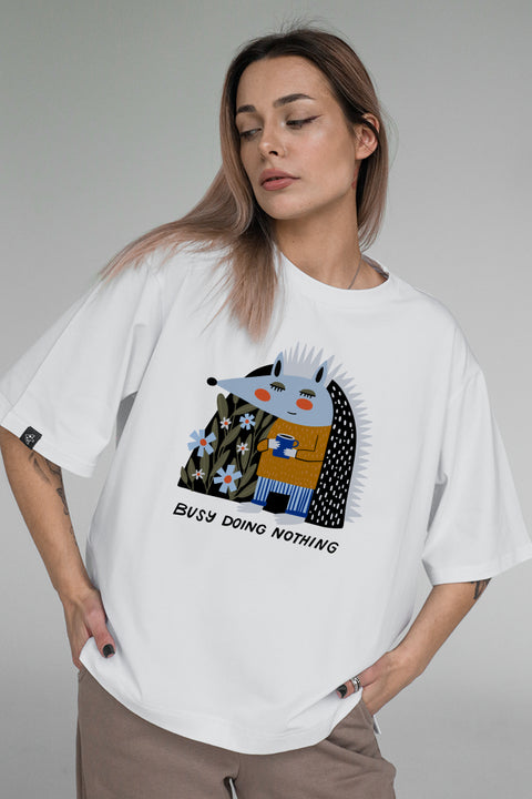 Oversized T-shirt "Busy doing nothing"