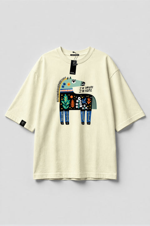 Oversized T-shirt "I'm aware I'm rare"