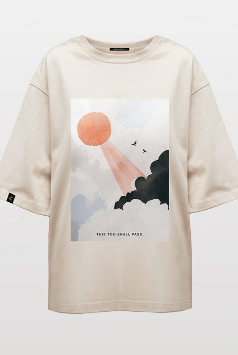 Oversized T-shirt "This Too Shall Pass"