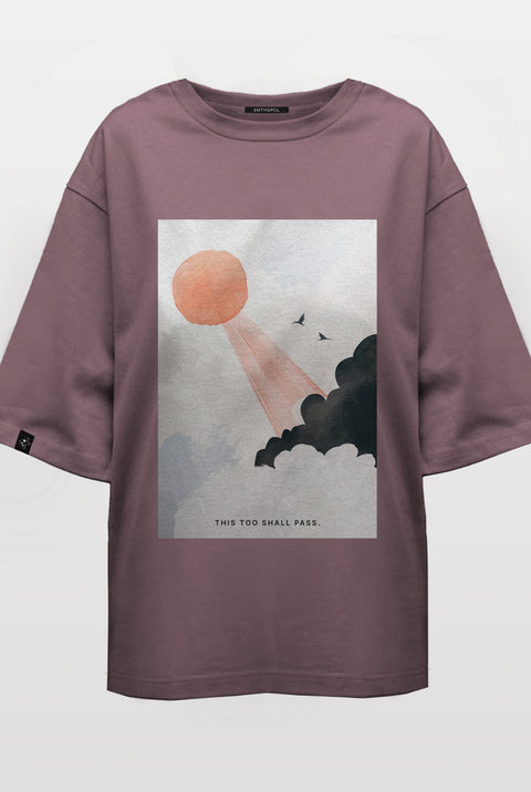 Oversize'owa koszulka "This Too Shall Pass" 