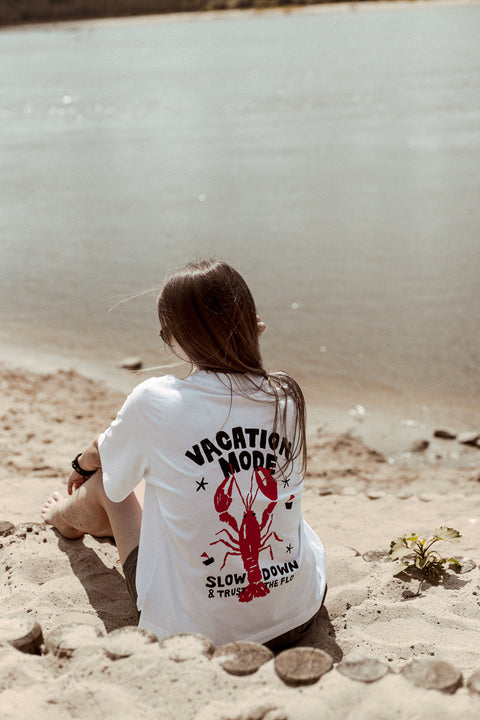 Oversize'owa koszulka "Vacation Mode"