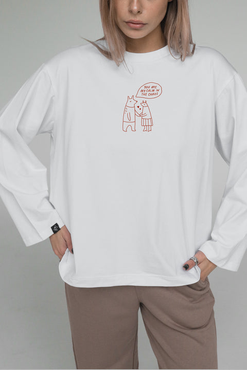 Oversized Unisex Long-Sleeve Shirt "Calm in the chaos"