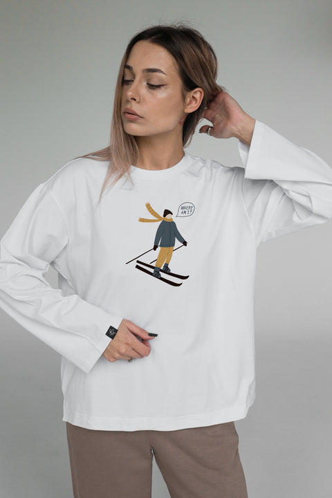 Oversized Unisex Long-Sleeve Shirt "Where am I?"