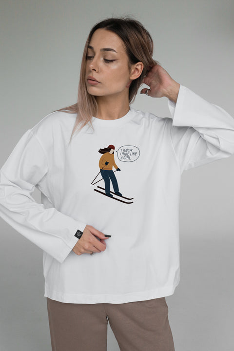 Oversized Unisex Long-Sleeve Shirt "Like a girl"