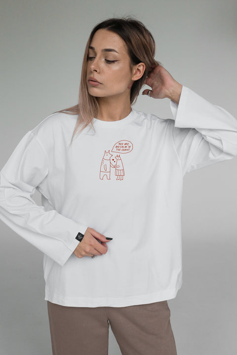 Oversized Unisex Long-Sleeve Shirt "Calm in the chaos"
