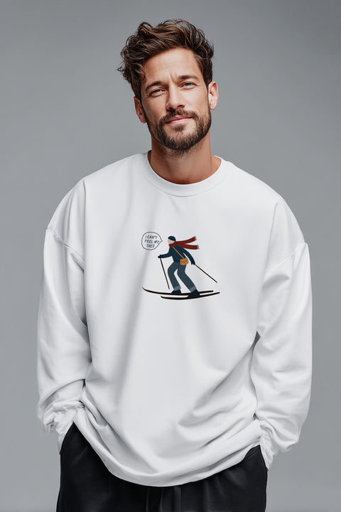 Oversized Unisex Long-Sleeve Shirt "I can't feel my toes"