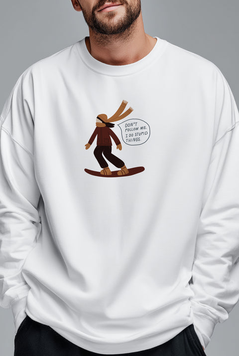 Oversized Unisex Long-Sleeve Shirt "Don't follow me"