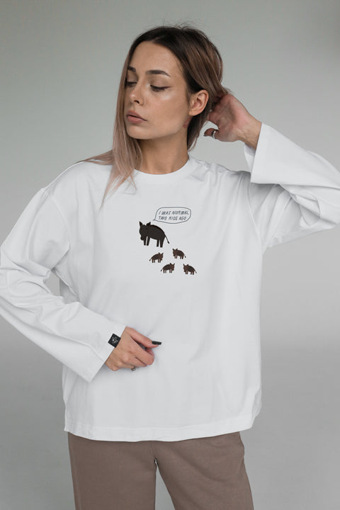 Oversized Unisex Long-Sleeve Shirt "Tired parent"