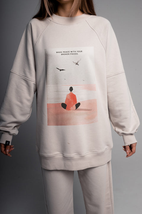 Sweatshirt "Make peace with your broken pieces"