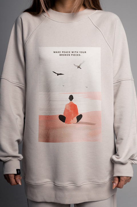 Sweatshirt "Make peace with your broken pieces"