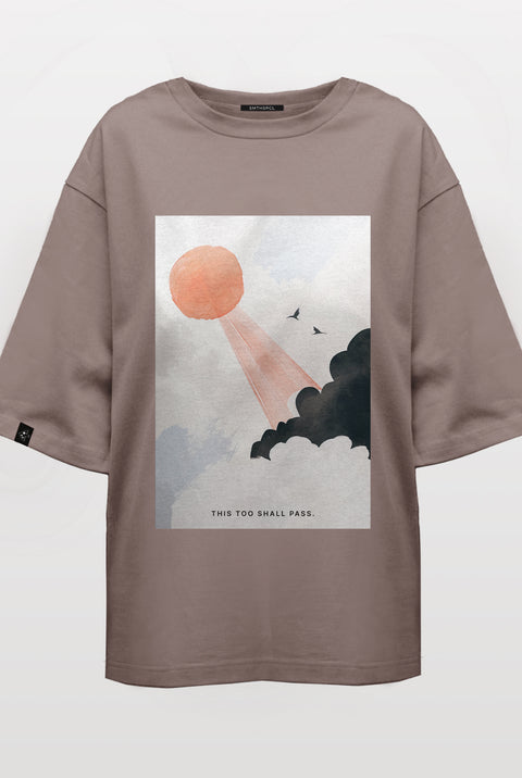 Oversized T-shirt "This Too Shall Pass"