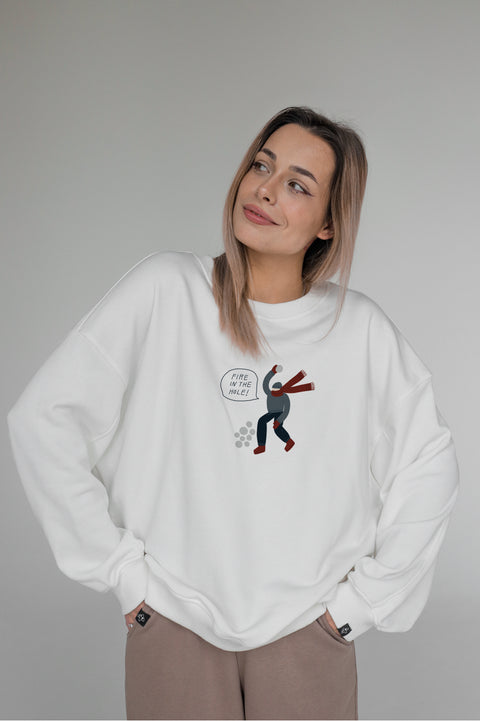 Oversized Unisex Sweatshirt "Fire in the hole!"