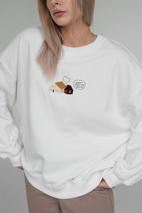 Oversize'owa bluza unisex "I wasn't made for winter"