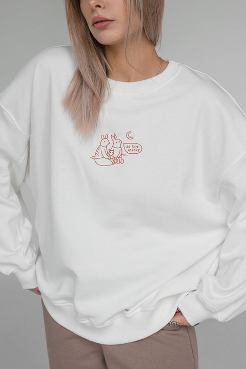 Oversized Unisex Sweatshirt "So this is love"