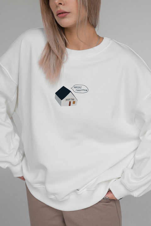 Oversized Unisex Sweatshirt "Maybe tomorrow"