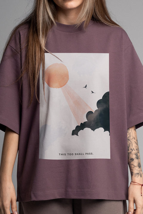 Oversized T-shirt "This Too Shall Pass"