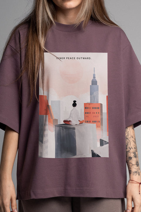 Oversized T-shirt "Inner Peace Outward"