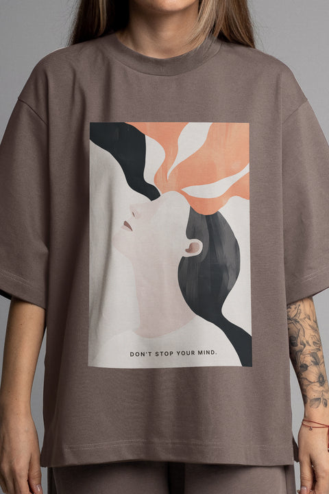 Oversized T-shirt "Don’t Stop Your Mind"