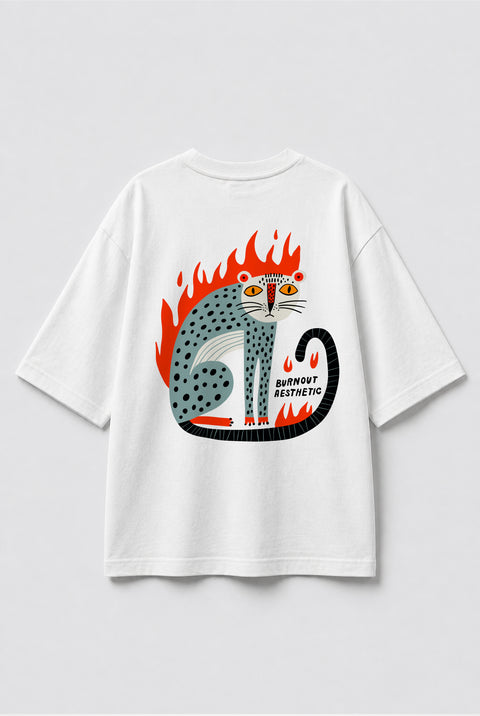 Oversize'owa koszulka "Burnout aesthetic"