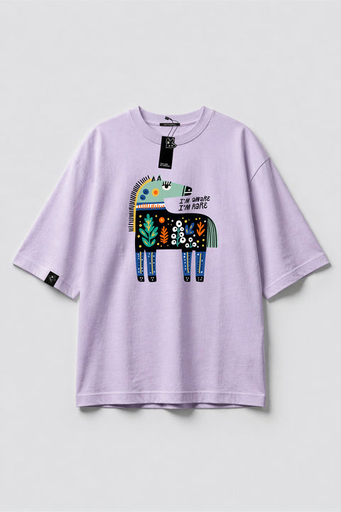 Oversized T-shirt "I'm aware I'm rare"