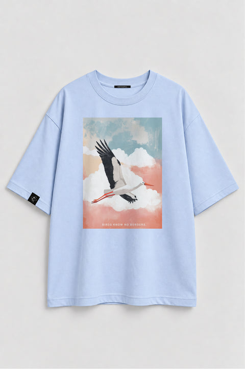 Oversize'owa koszulka "Birds know no borders"