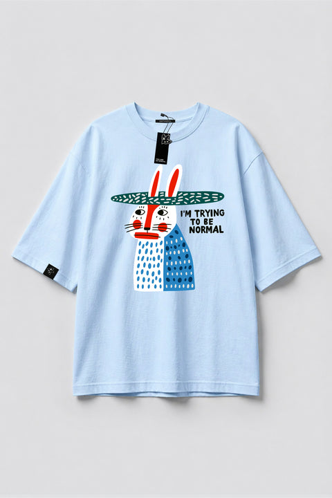 Oversize'owa koszulka "I'm trying to be normal"