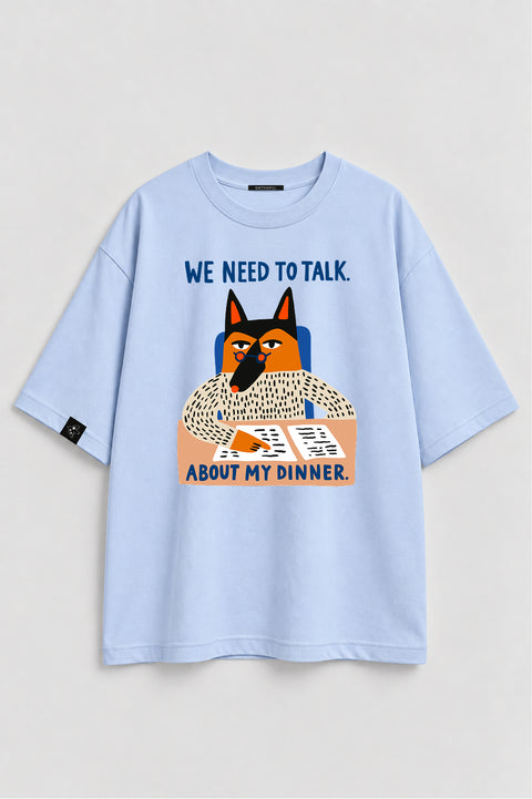 Oversize'owa koszulka "We need to talk"