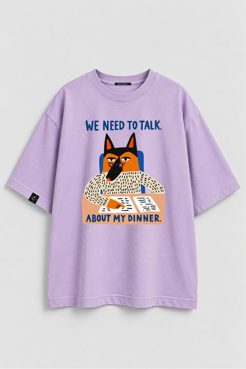Oversize'owa koszulka "We need to talk"