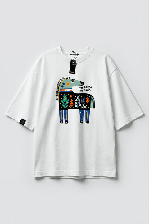 Oversized T-shirt "I'm aware I'm rare"