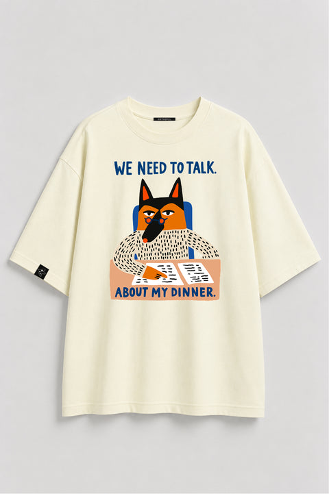 Oversize'owa koszulka "We need to talk"