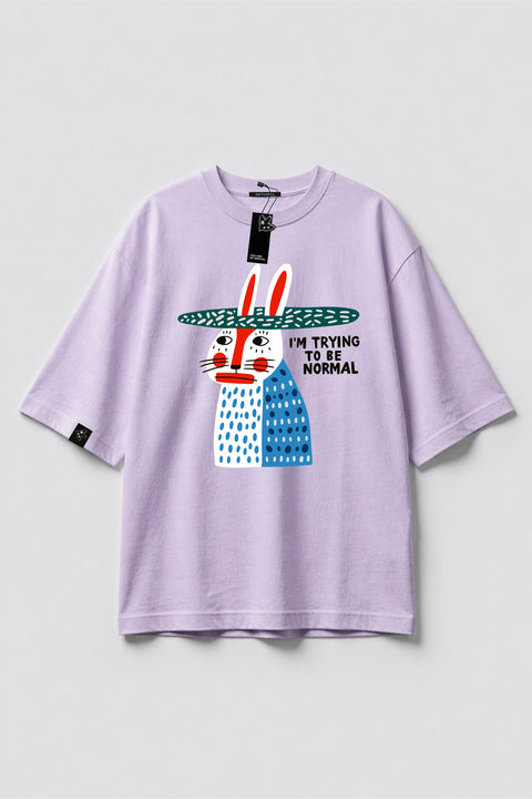 Oversize'owa koszulka "I'm trying to be normal"