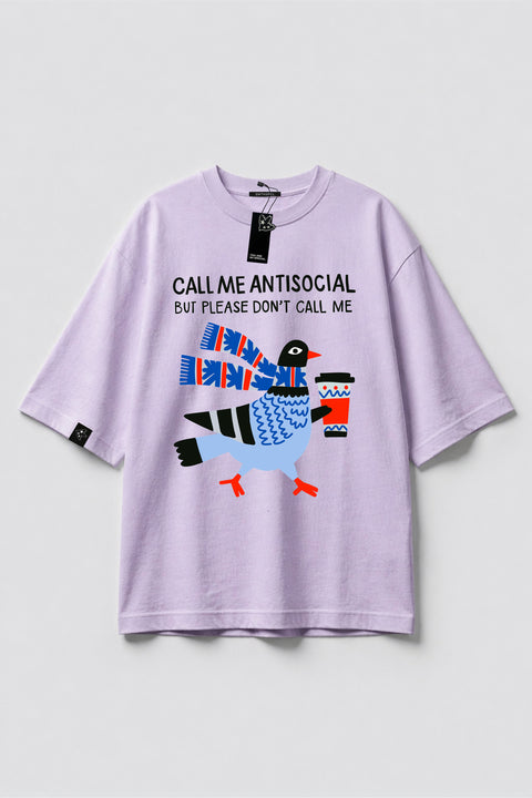 Oversize'owa koszulka "Antisocial"
