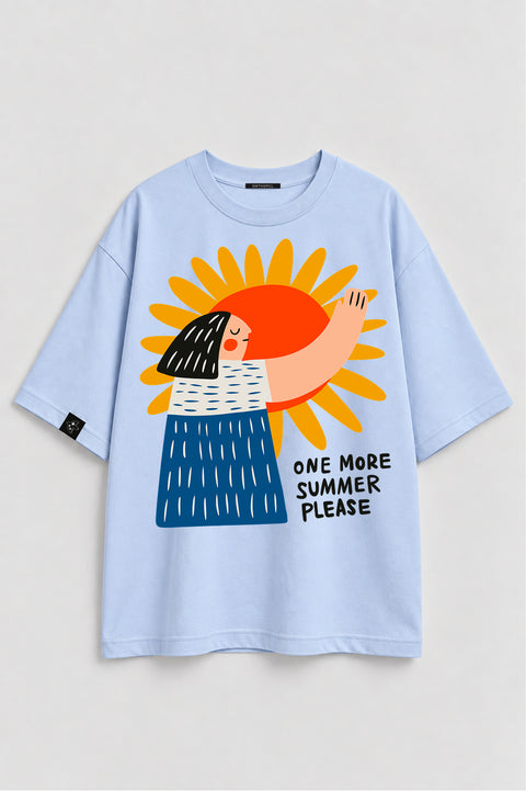 Oversize'owa koszulka "One more summer please"